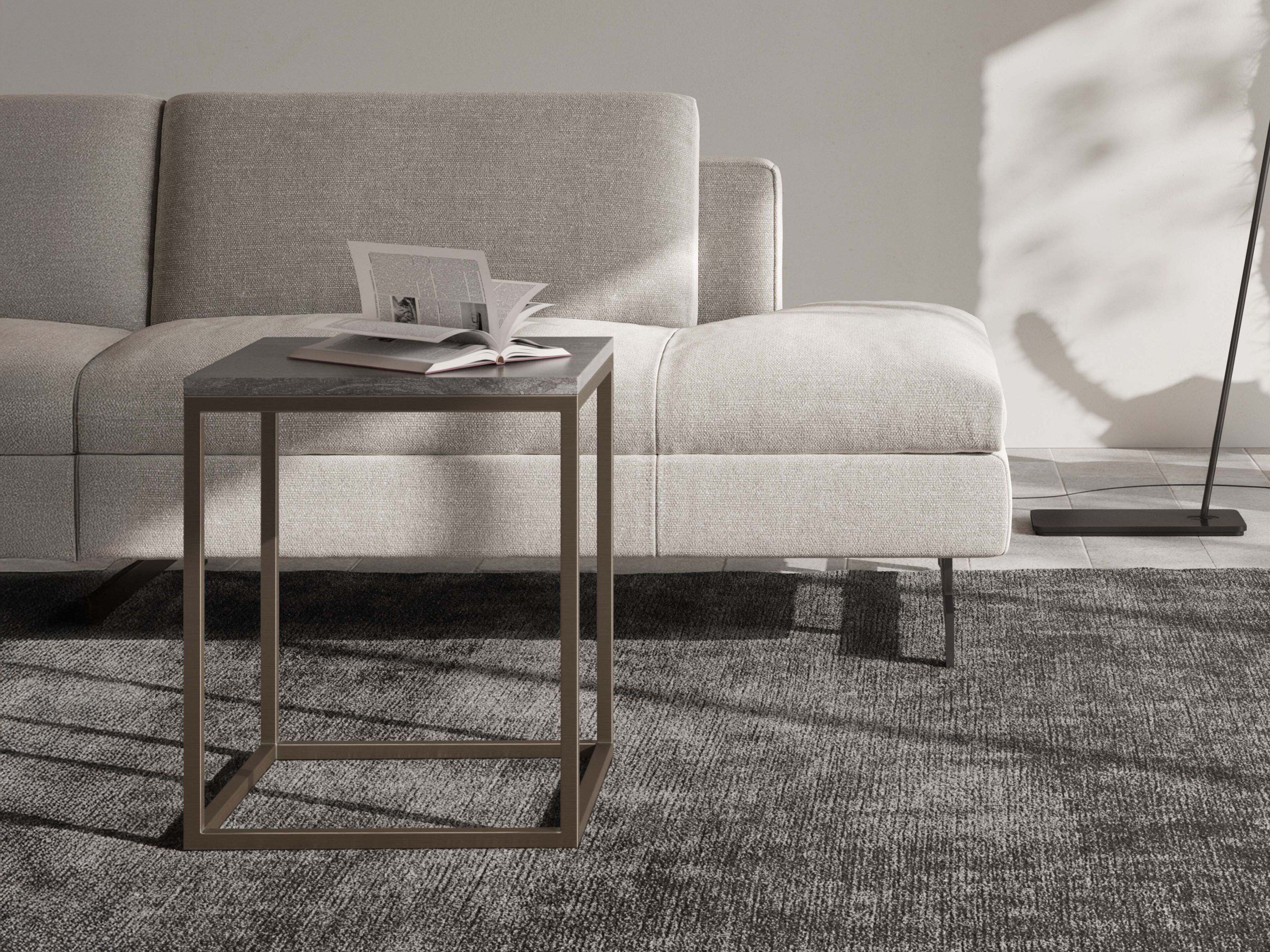 Высокий круглый металлический журнальный столик с травертиновым верхом Natuzzi Italia кабаре ARCH-00088467 - Вид №4