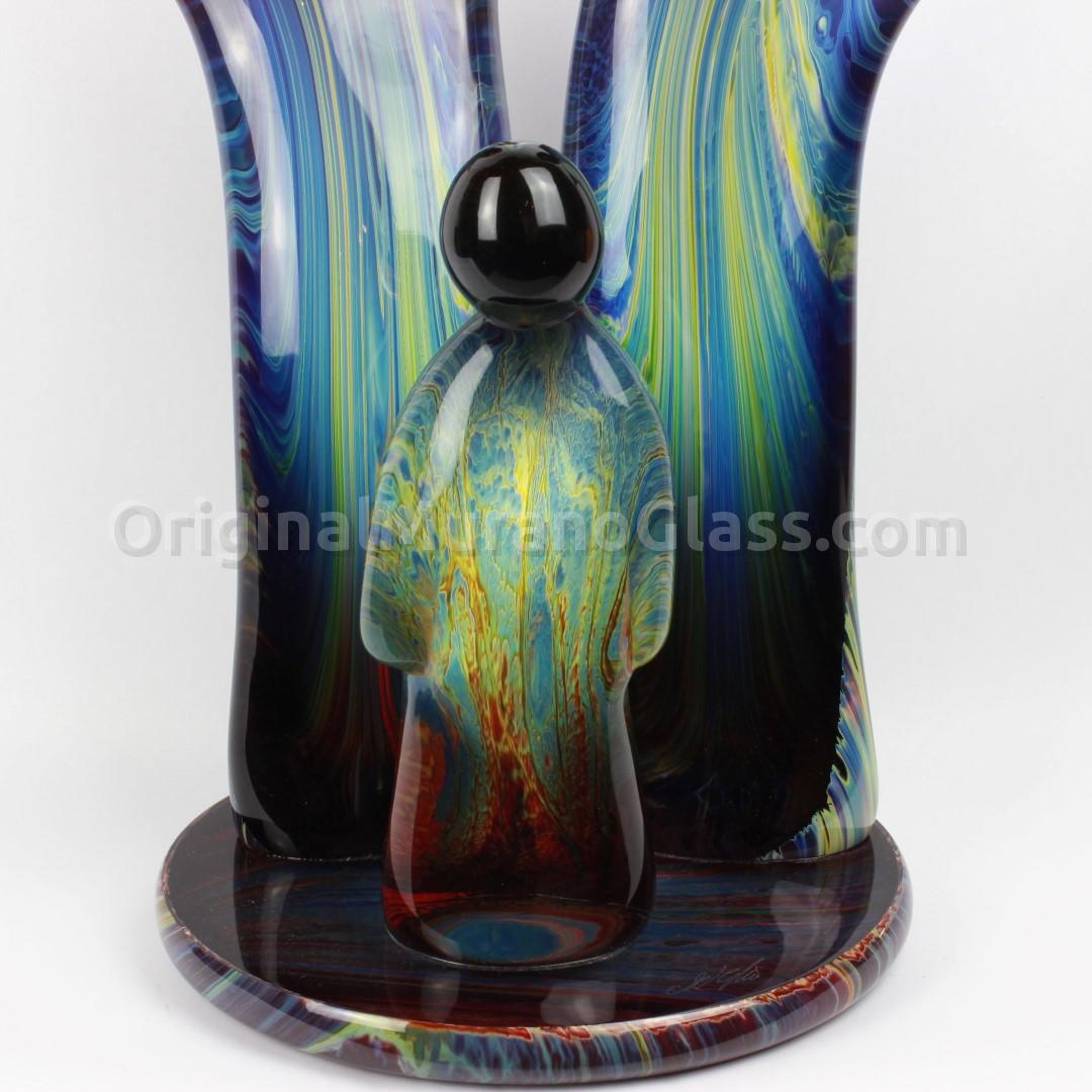 1250 ORIGINALMURANOGLASS Скульптура Семья - халцедон - автор Andrea Tagliapietra - муранское стекло 18 см  - Вид №1