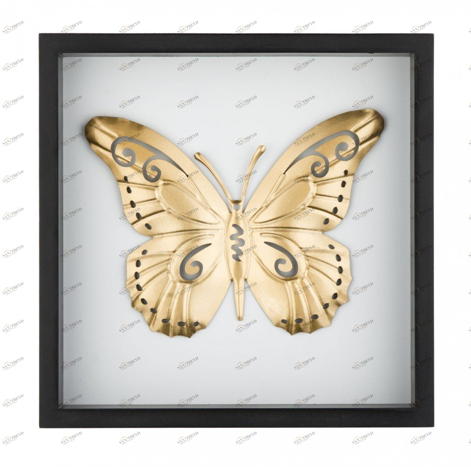 Панно декоративное металлическое в деревянное раме 31х31 золото Tomas Stern TOMAS STERN  00-3872588 Белый;золото;черный 