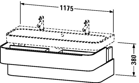 H2636707272 Happy D.2 Тумбочка подвесная Дуб брашированный, натуральный шпон Duravit - Вид №1