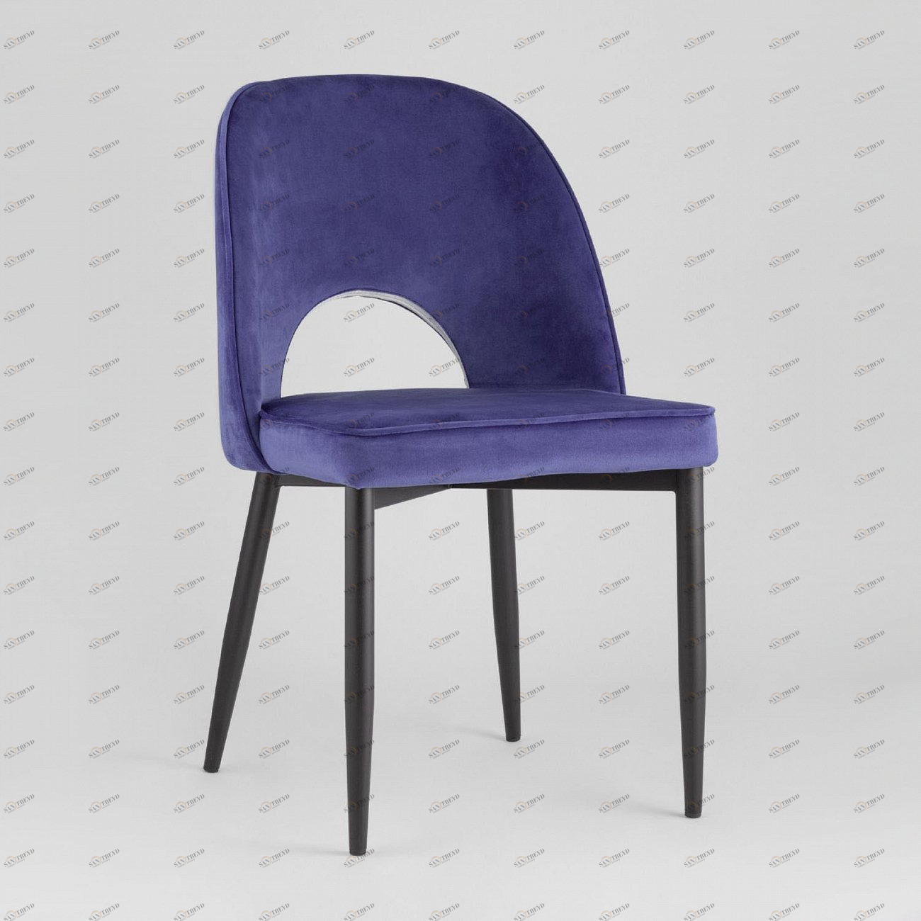 Стул со спинкой королевский синий с черными металлическими ножками "Молли" STOOL GROUP ДИЗАЙНЕРСКИЕ 00-3881921 Синий 