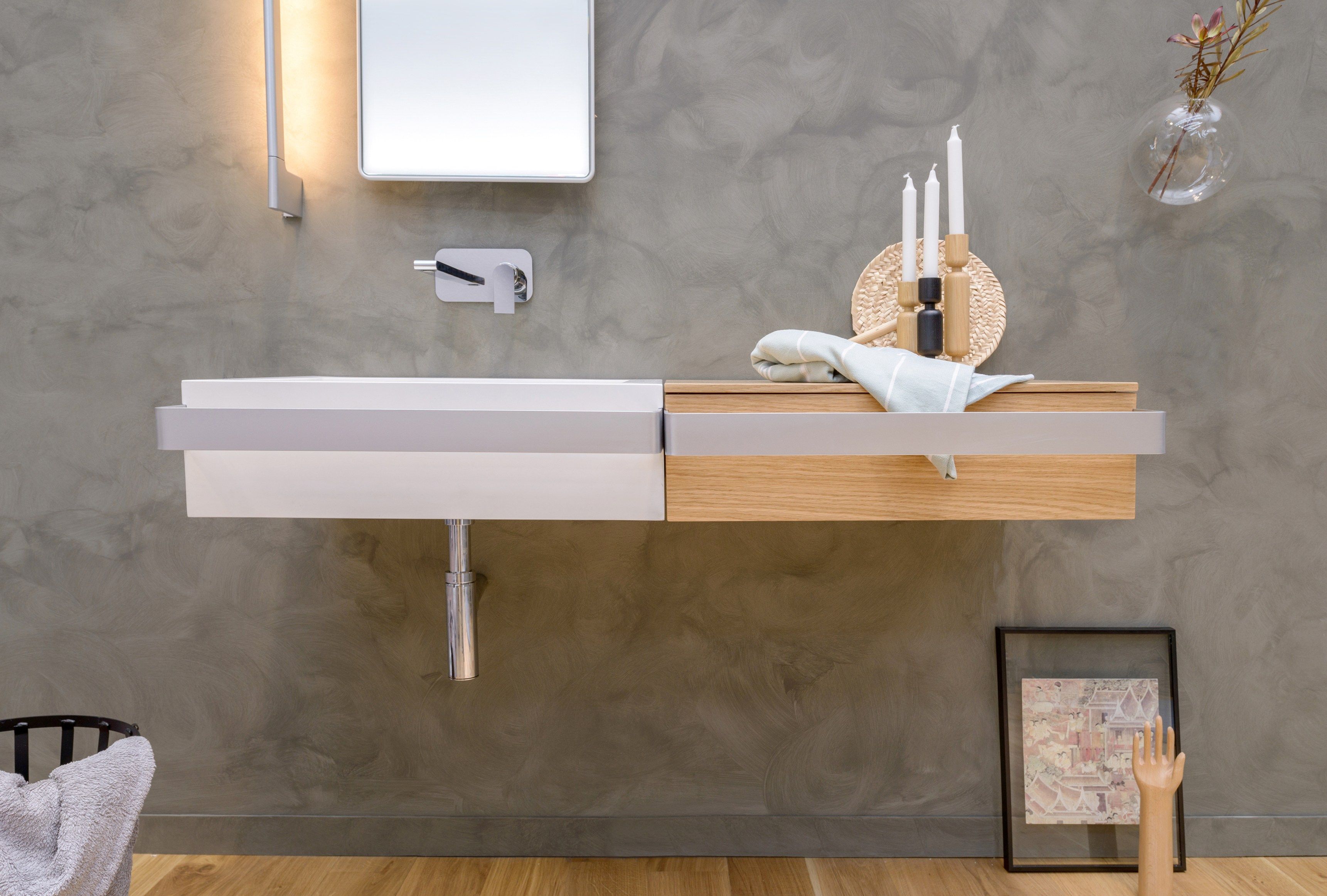 Одноместный умывальник с держателем для полотенец EVER Life Design ссылка ARCH-00044098 - Вид №12