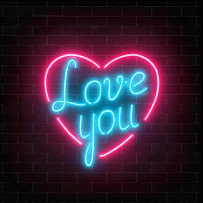 Б0040132 Картина на холсте с LED подсветкой Love You FP00283, 40*40 см (6/162) Innova