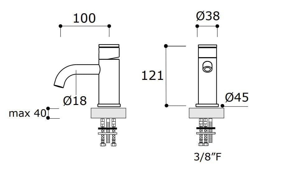 Смеситель для раковины из нержавеющей стали MINA OPTO ARCH-00092237 - Вид №12