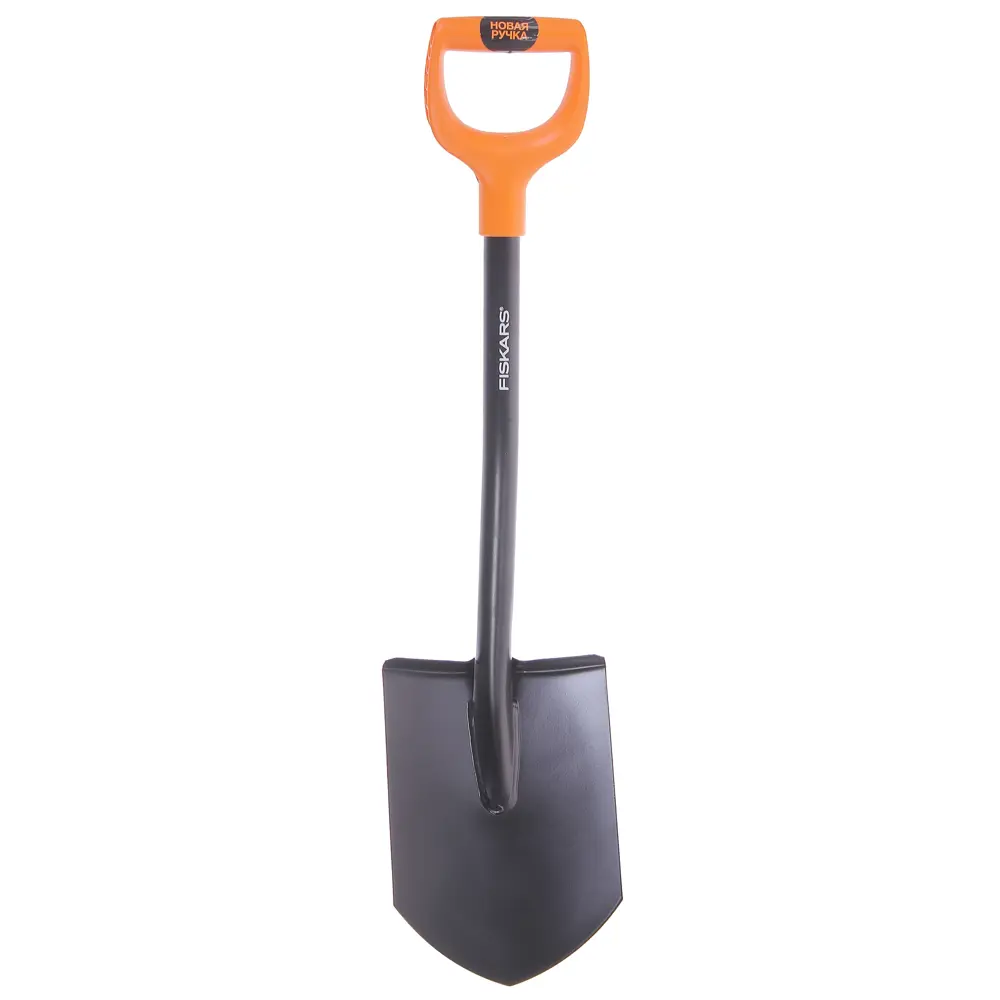 Лопата штыковая укороченная Fiskars SolidTM 81 см сталь, с черенком STLM-2126328 - Вид №1