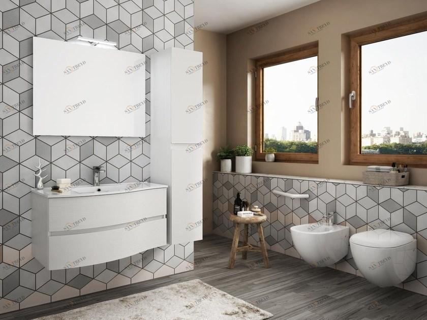 LEGNOBAGNO Подвесной шкаф для ванной с ящиками и зеркалом Express sun-id-1471939