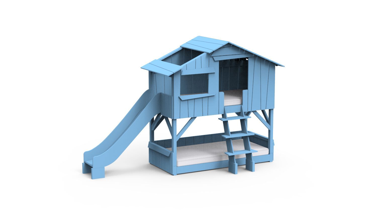 МДФ двухъярусная кровать с горкой Mathy by Bols TREEHOUSE BEDS &amp ARCH-00072798 - Вид №9