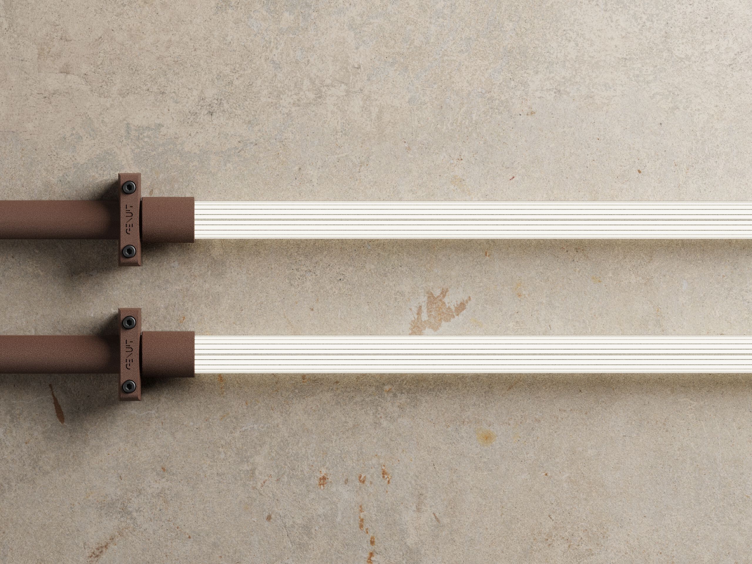 Трубчатый светодиод из боросиликатного стекла с окрашенными алюминиевыми фитингами Genuit Corten ARCH-00003159