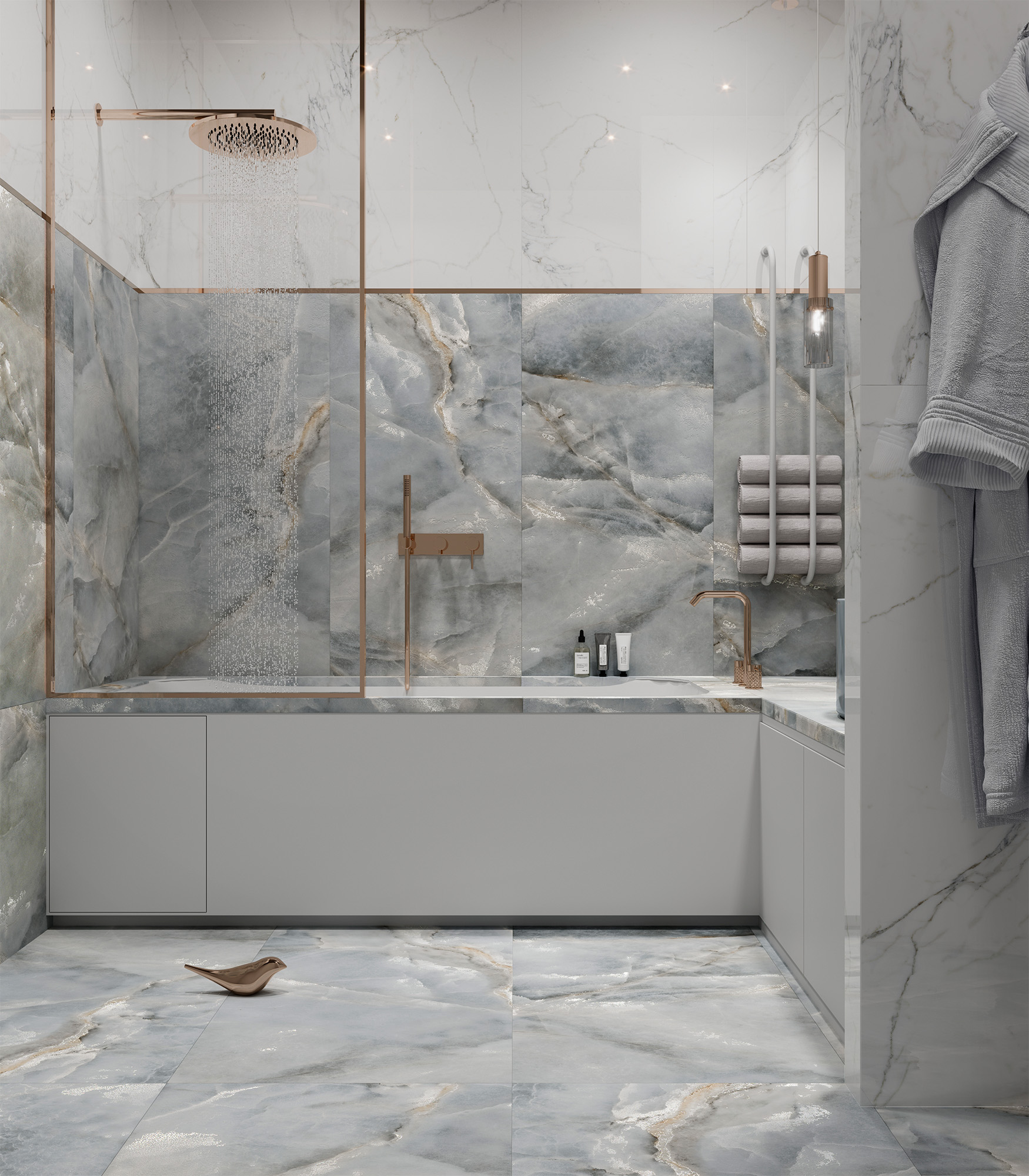 ASCOLI BLUE — Керамогранит с душой оникса CR4021-A Arcadia Ceramica