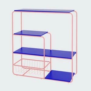 Стеллаж металлический с 4 полками синий Bauhaus by Varya Schuka WOODI  00-3966205 Синий