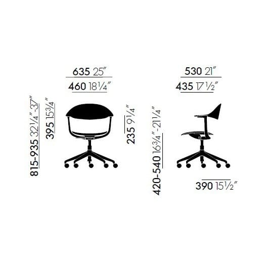Переработанный пластиковый стул с четырьмя спицами VITRA Mynt ARCH-00051568 - Вид №12