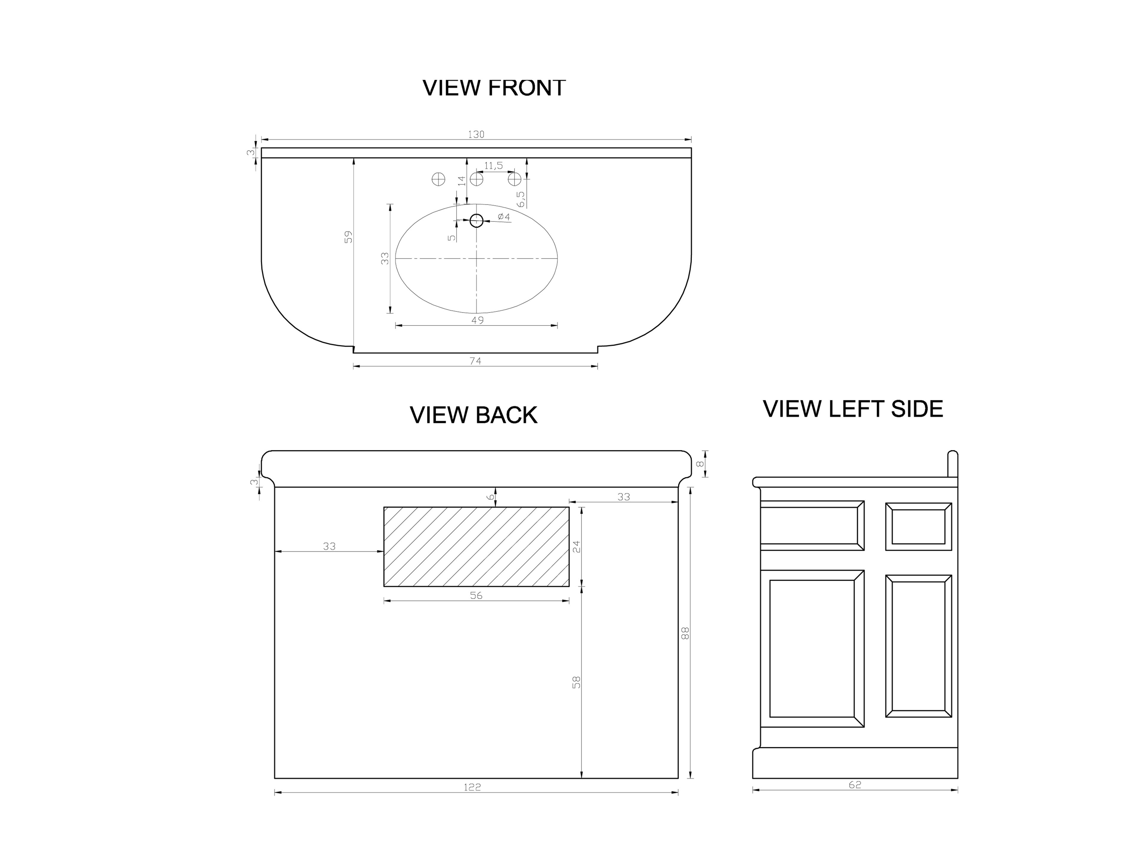 Шкаф для умывальника из дуба с дверцами rvb FLAMANT BUTLER ARCH-00121527 - Вид №2
