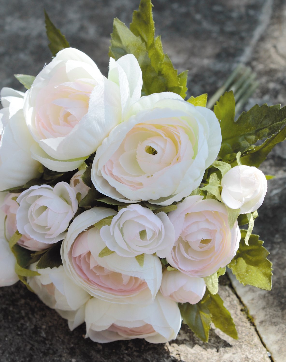 3632 705 a3 Искусственный куст лютика, 20 см, Ø 20 см, бело-розовый H-andreas  - Вид №1