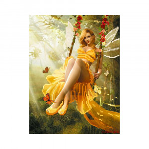 4212 Канва/ткань с рисунком Рисунок на шелке 28 см х 34 см "Фея" Матренин посад