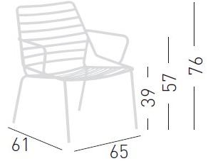 GABER Садовое кресло из окрашенного металла с подлокотниками Link sun-id-1468481 - Вид №5
