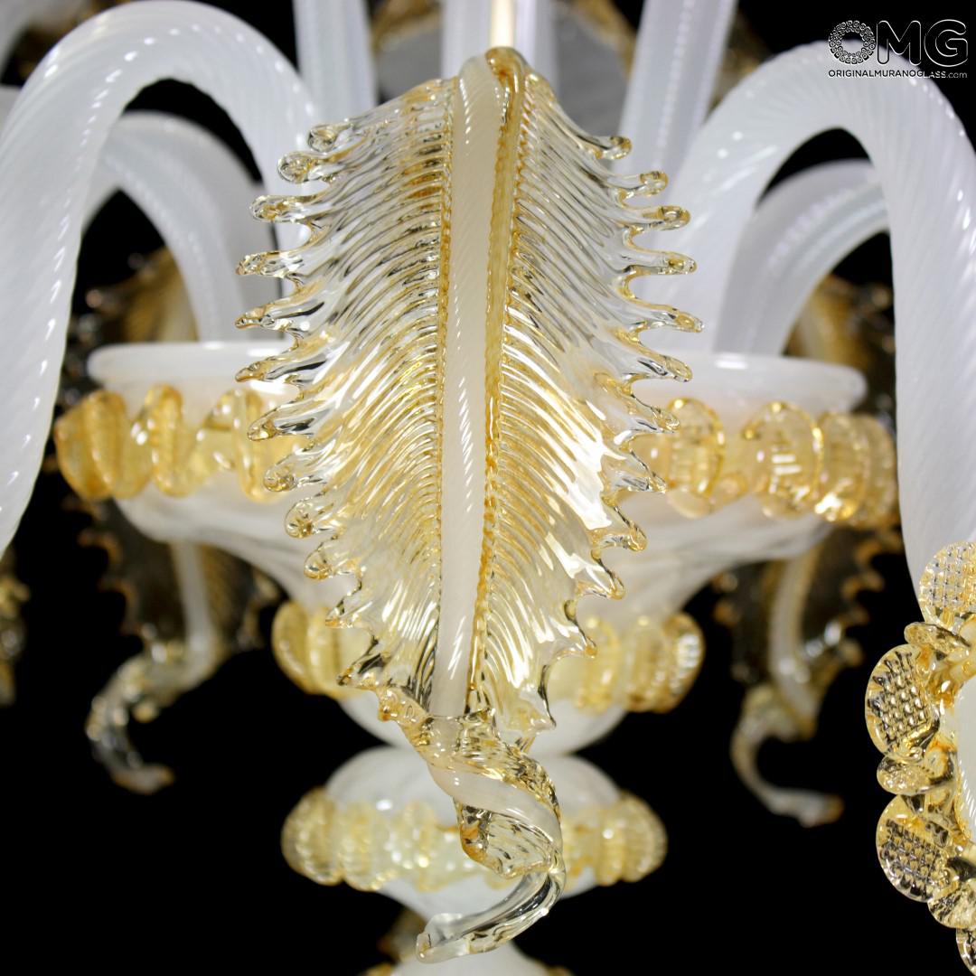 1058 ORIGINALMURANOGLASS Люстра Элегантная - White Medium - белое муранское стекло OMG  см  - Вид №1