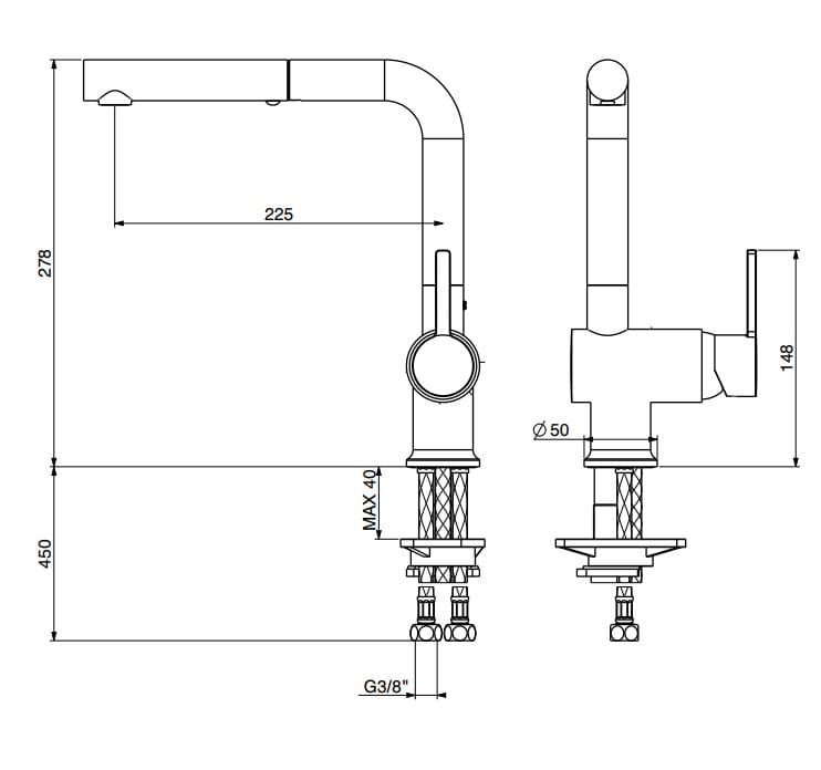 Однорычажный кухонный смеситель с поворотным изливом GATTONI Modern ARCH-00119106 - Вид №2