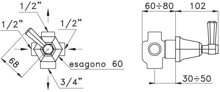 RUBINETTERIE STELLA Переключатель душа для ванны Eccelsa sun-id-1379029 - Вид №1
