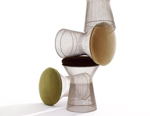 KNOLL Низкий табурет из стали и ткани Platner sun-id-1397116 - Вид №9