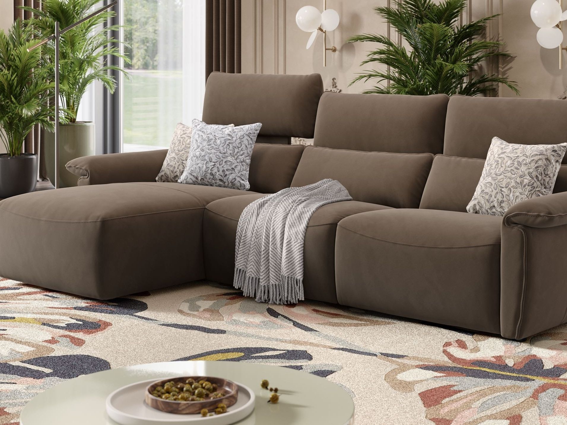 Тканевый диван с полуостровом Sofanella Merida ARCH-00064503 - Вид №3