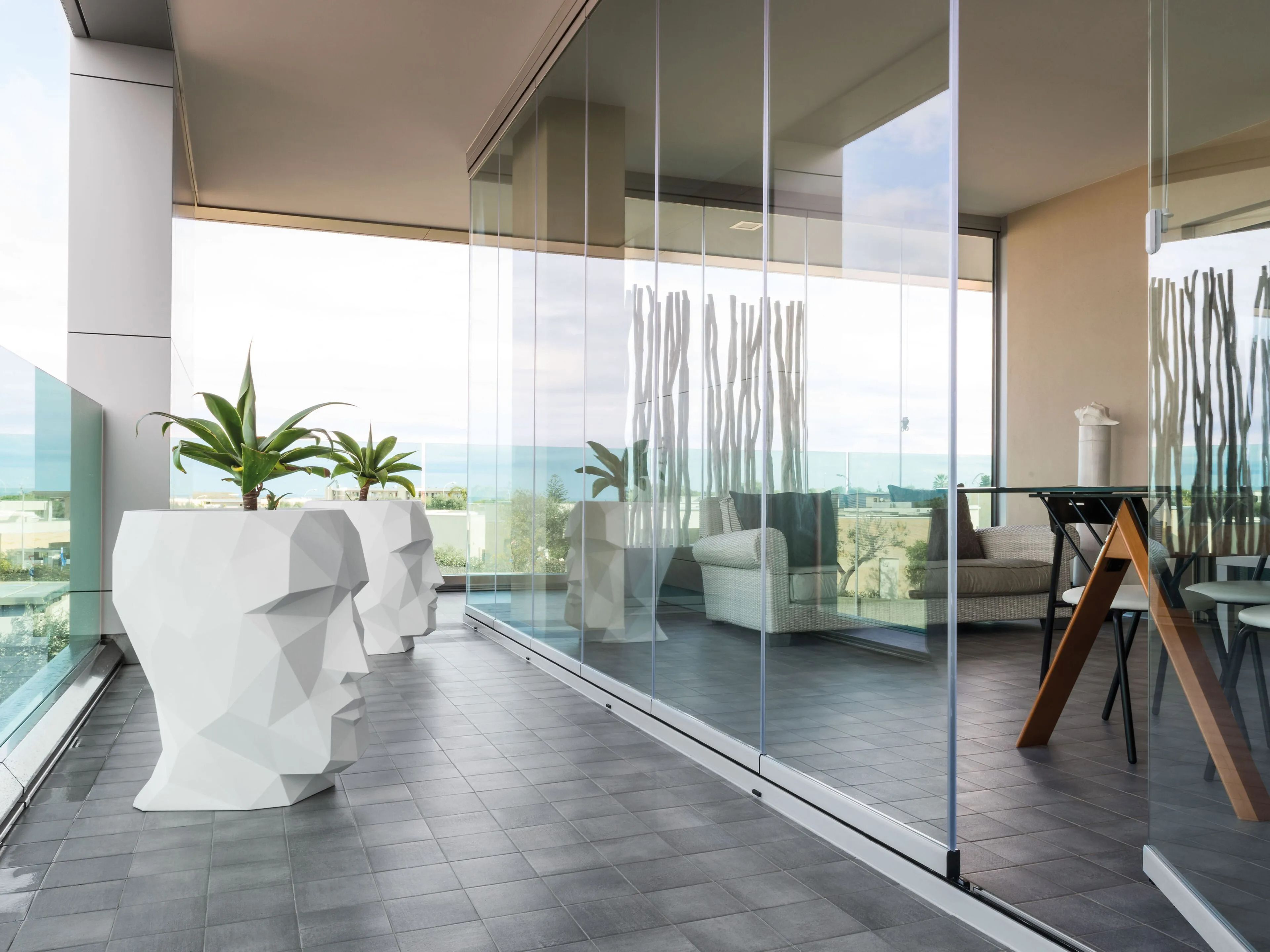 Алюминиево-стеклянное раздвижное окно Mv Line панорамное остекление / ширма ARCH-00140220