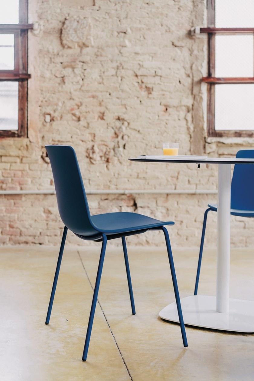 ENEA Квадратный стол со стальным основанием и столешницей из hpl Lottus tables sun-id-1393373 - Вид №4