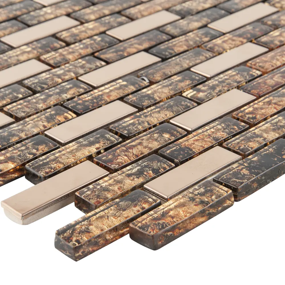 Мозаика стеклянная Artens 30x30 см цвет бежевый Металл STLM-2097659 - Вид №3