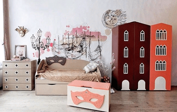 Шкаф детский однодверный правый "Венеция XL" МАНДАРИН ВЕНЕЦИЯ 178658 Черный Santreyd - Вид №6