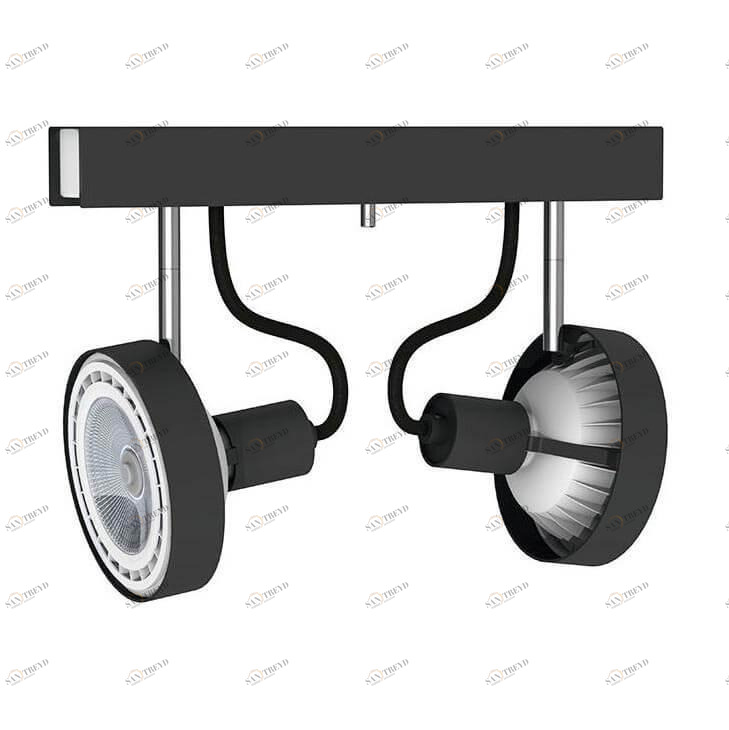 Спот потолочный галогеновый на 2 лампы графит Cross 6957 NOWODVORSKI CROSS 00-3949025 Черный