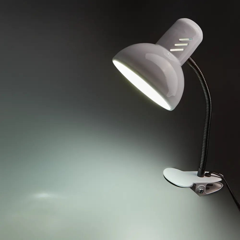 Рабочая лампа настольная Семь огней Эйр на прищепке 1 лампа Е27 цвет белый STLM-2199949 - Вид №1