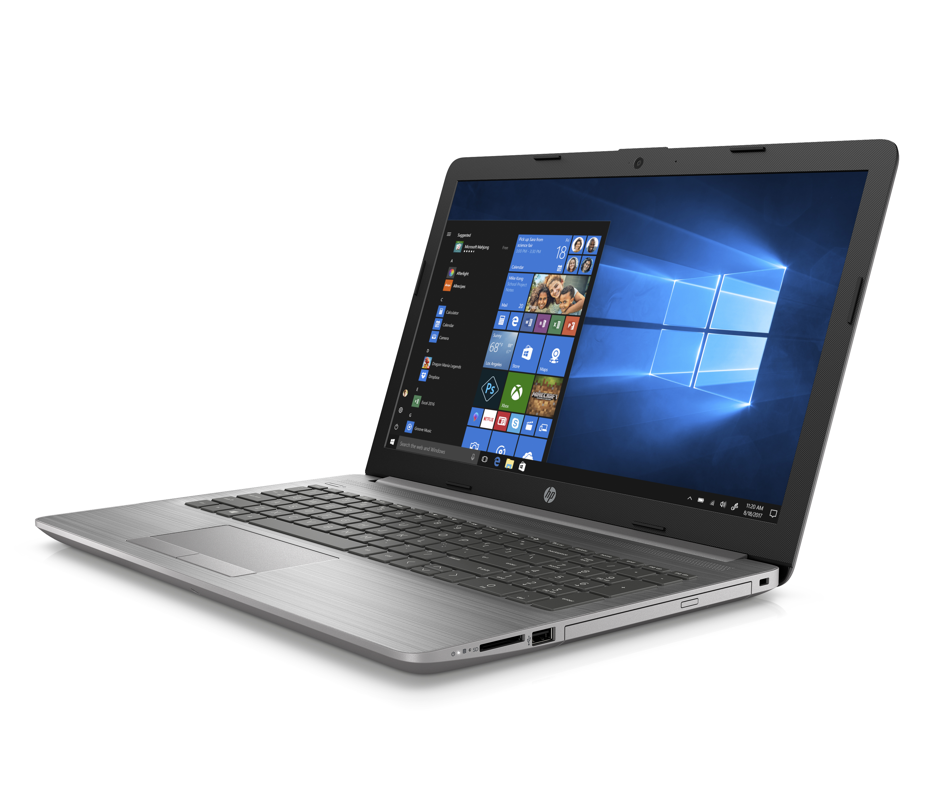 6BP04EA#ACB 250 g7 15.6"(1920x1080)/intel core i5 8265u(1.6ghz)/8192mb/256ssdgb/dvdrw/int:intel uhd graphics 620/41whr/war 1y/1.78kg/silver/dos HP Santreyd  - Вид №2