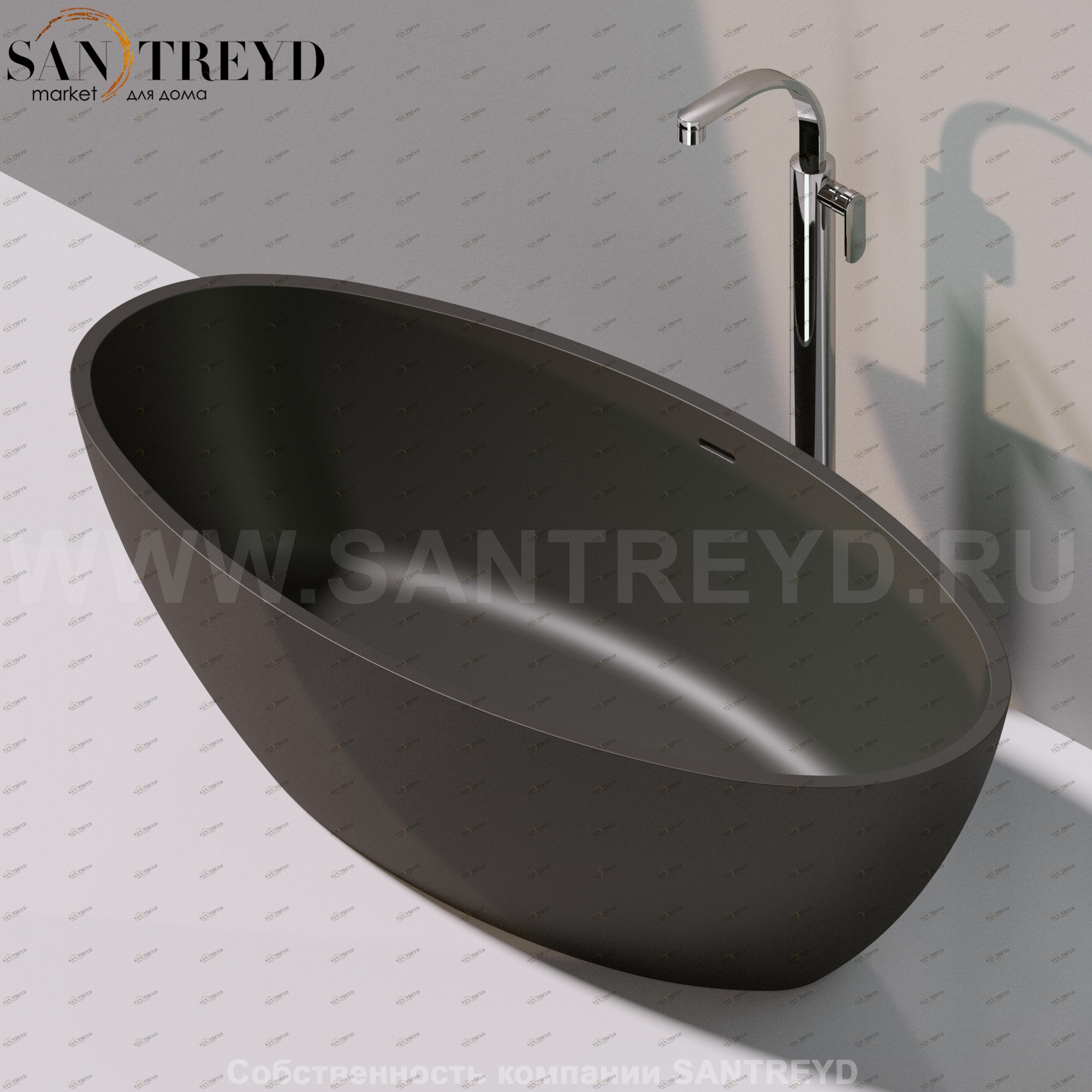 Flaminia APP Ванна свободностоящая 165 см черная AP165V.7006 Ceramica Flaminia AP165V7006