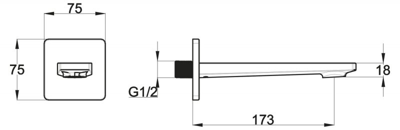 Излив для ванны CARIN CAR-BC-CRM BELBAGNO  - Вид №1