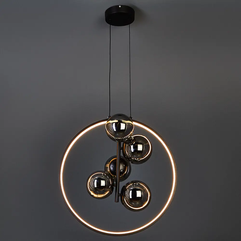 Люстра SCHAFFNER Letto с LED-кольцом и регулировкой высоты 89353897 STLM-0933396 - Вид №6