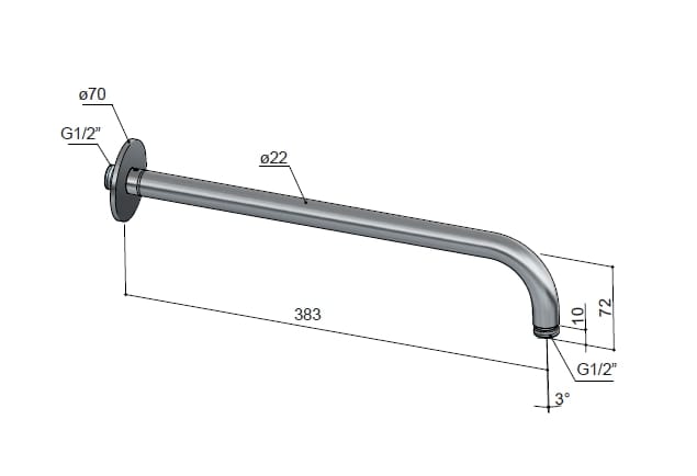 Латунный настенный душ Hotbath Guy ARCH-00111230 - Вид №2