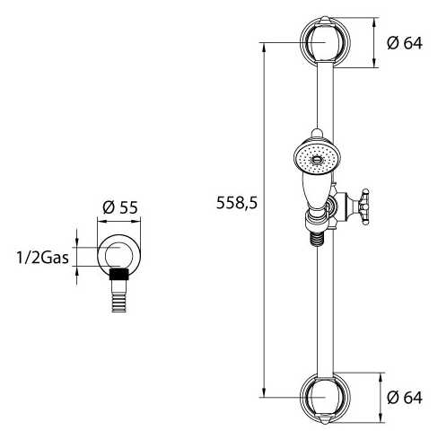 6881200021 Душевой гарнитур, душевая лейка Bandini Classic Santreyd - Вид №1