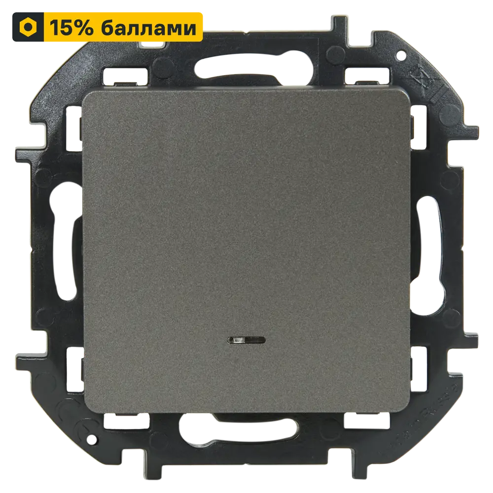 LEXMAN LILIAN — одноклавишный выключатель с подсветкой в цвете «Титан» 86761709 STLM-1102859