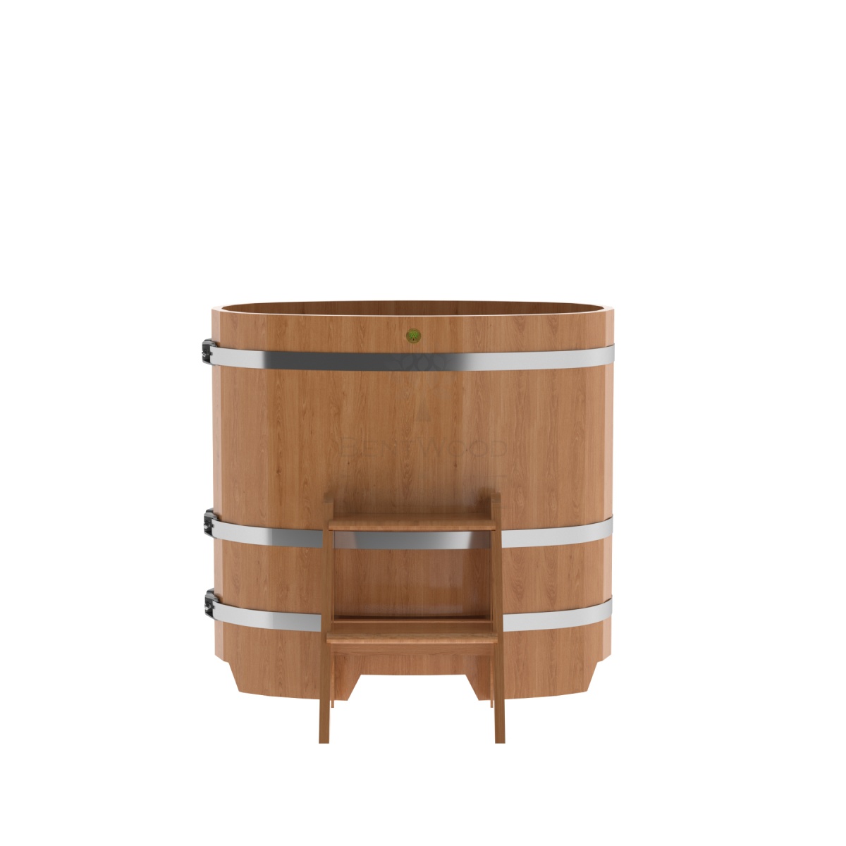 1247 Купель овальная из дуба 0,59х1,06х1,0 натуральная Alyarus  - Вид №3