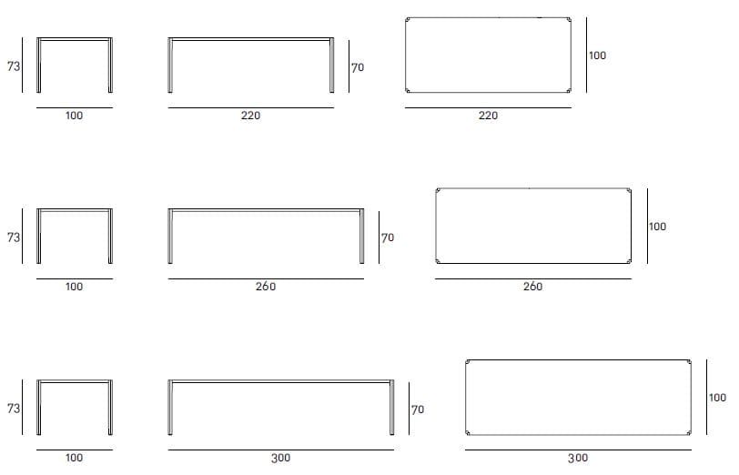 Прямоугольный обеденный стол из алюминия и дерева Living Divani GRAFT ARCH-00015689 - Вид №1
