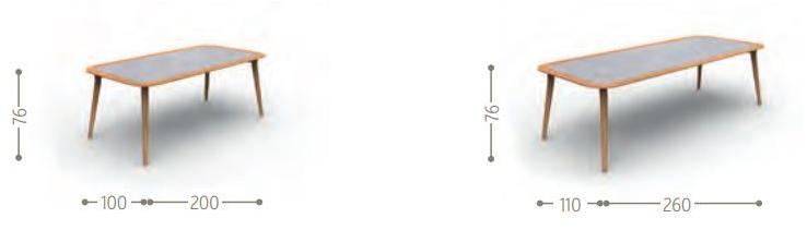 Talenti Прямоугольный садовый стол из hpl Moon teak Montektp200 / 260 - Вид №4