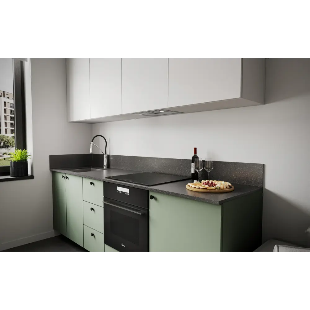 Столешница Найт 240x60x2 см искусственный камень цвет чёрный Santreyd STLM-2189252 - Вид №6