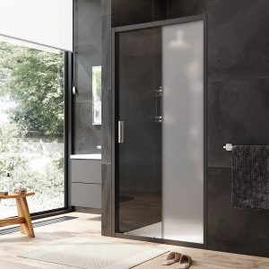 W90G-100-1-195BM Solo Дверь душевая 100х195 стекло матовое профиль черный матовый AM.PM Gem