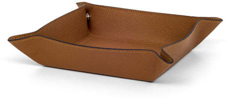 Квадратный поднос для мелочей - 14X14 см / зернистая кожа_светло-серый