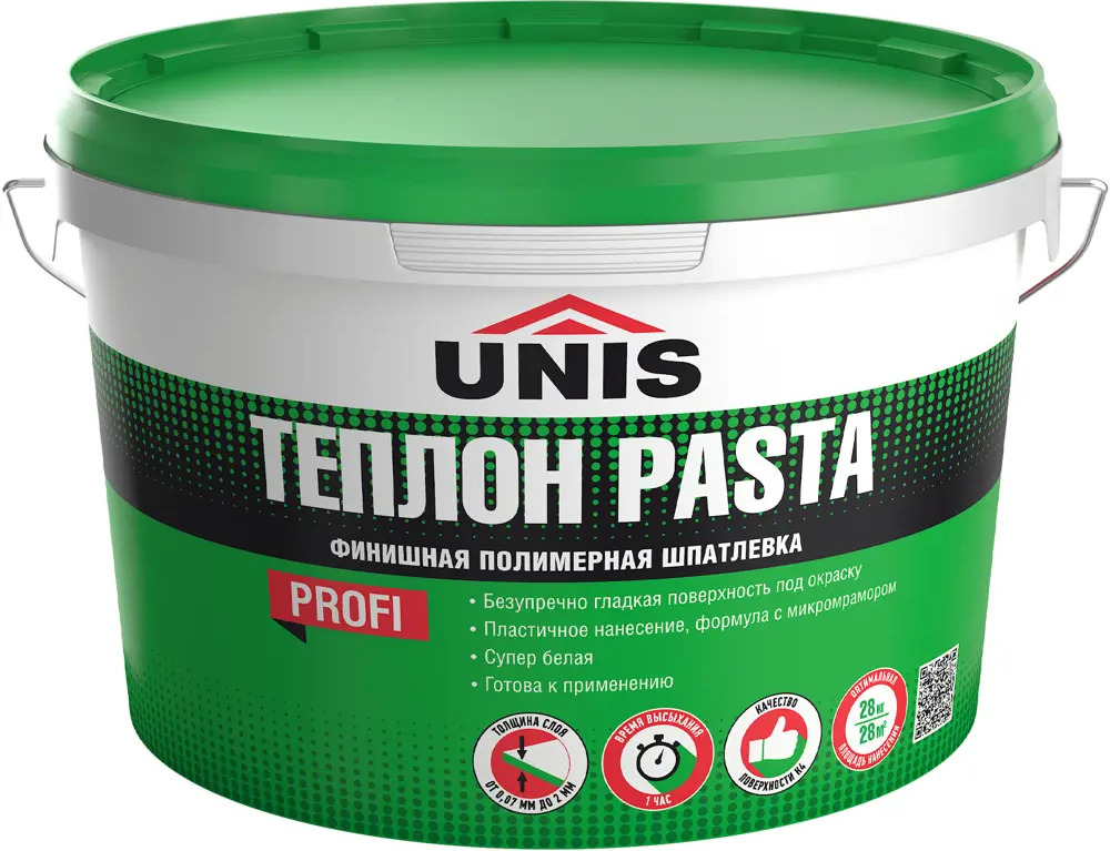 Шпатлевка финишная Unis Теплон Pasta для идеального выравнивания стен 84230535
