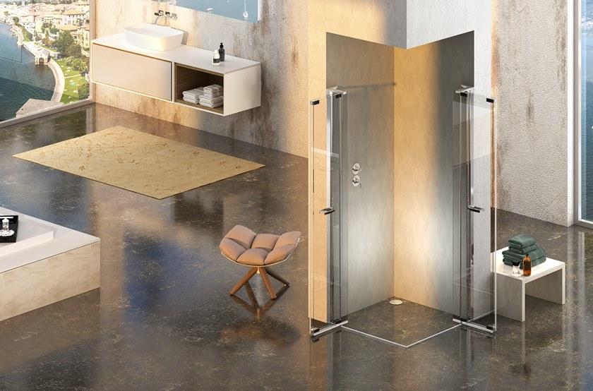 Duka Угловая душевая кабина с откидной дверцей Quadra – con profili verticali e orizzontali sun-id-1444854 - Вид №2