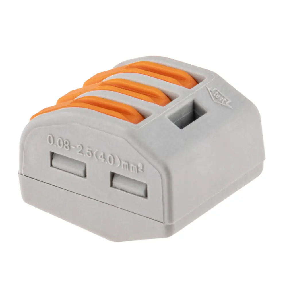 Клеммы соединительные монтажные с рычажком Duwi СМК 222-413 3-проводные 4мм² серые 5шт 26610 5 STLM-2076983 - Вид №2