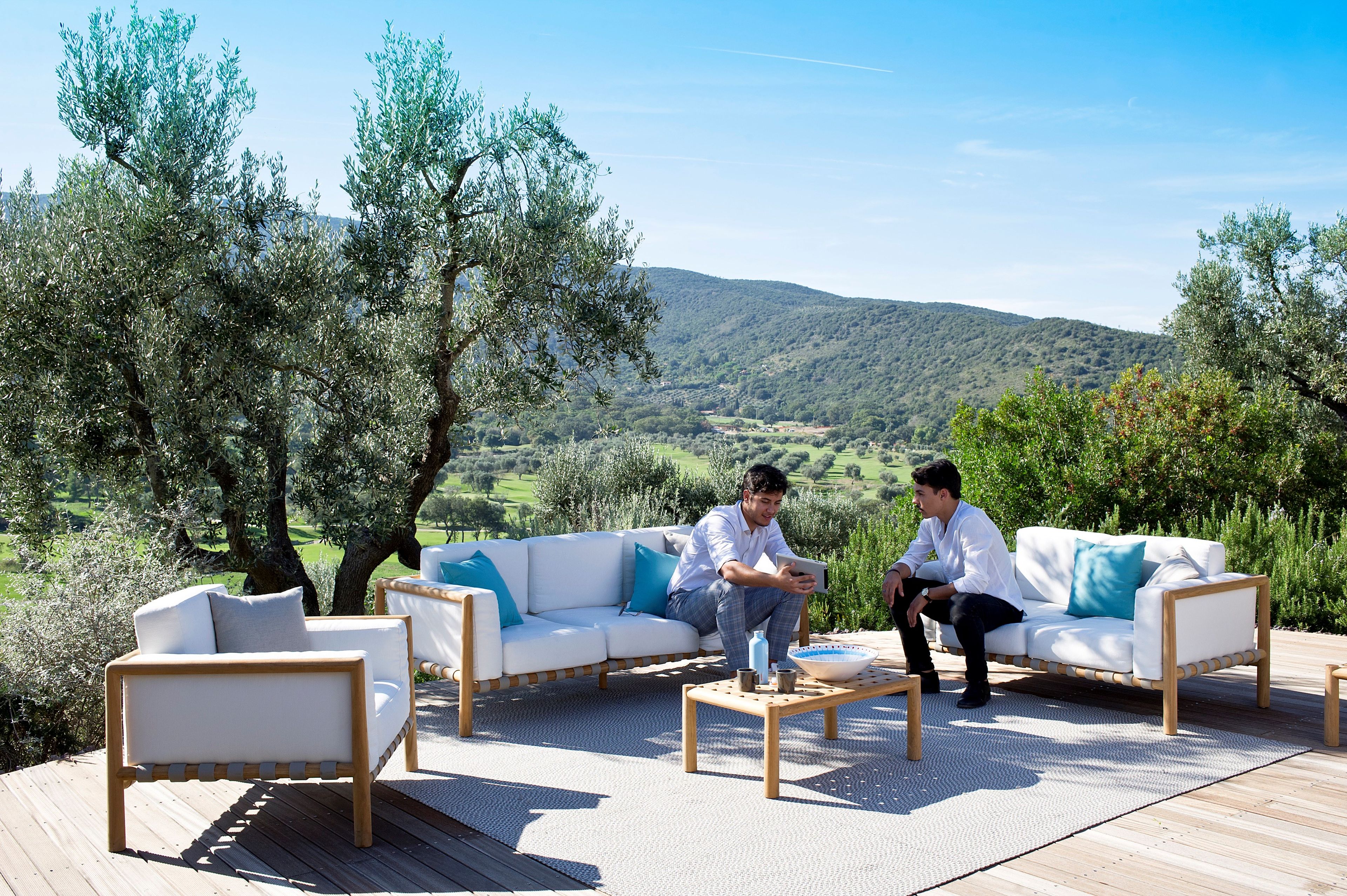 3-местный тканевый съемный садовый диван Unopiù Pevero ARCH-00048443 - Вид №3