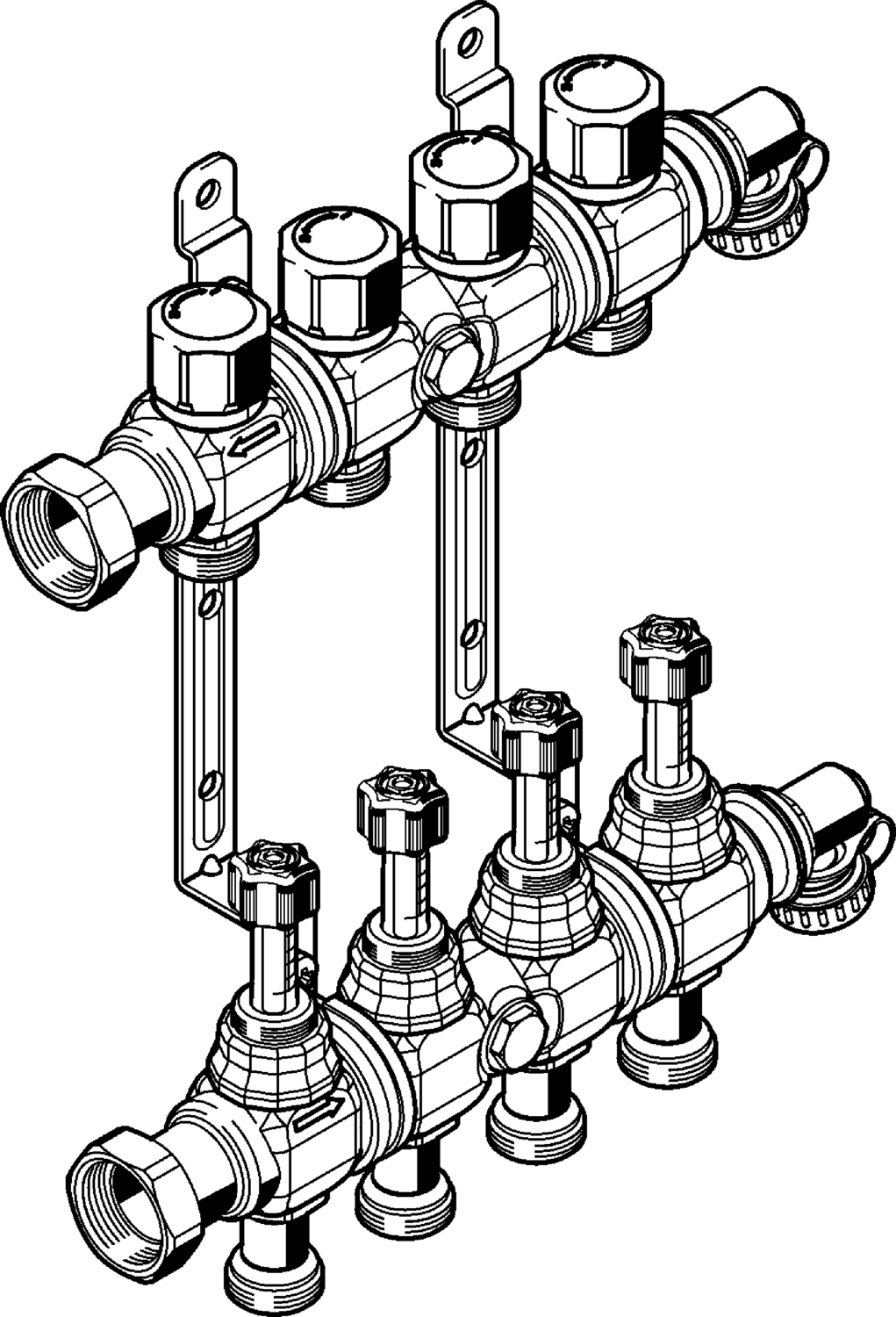 786 847 Модель 1010 Трубопроводные системы  Fonterra панельное отопление  Коллекторы  Нержавеющая сталь Santreyd  - Вид №1