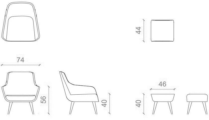B&T Design Кресло из ткани с подголовником Lamy sun-id-1440749 - Вид №4