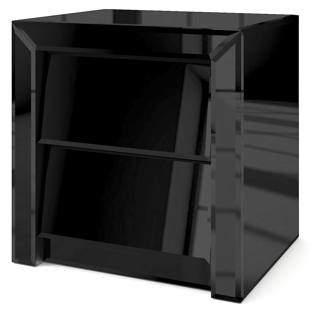 Тумбочка прикроватная зеркальная черная "Лэвэл Сэт" GRAUM  304075 Зеркальный;черный  - Вид №2